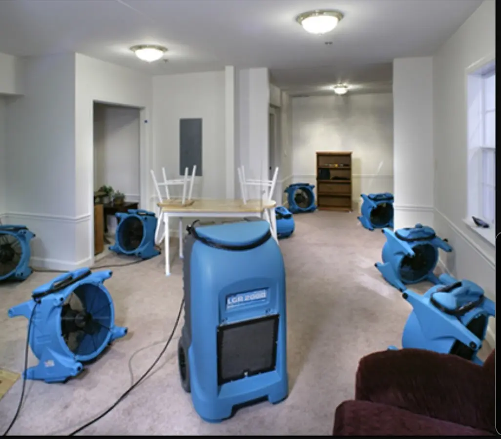 Air movers and dehumidifier setup for Water Extraction & Removal in Haltom City